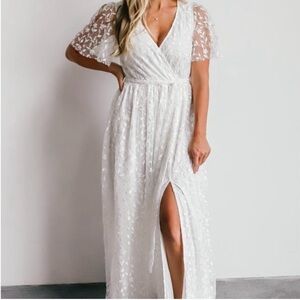 Baltic Born | White Marseille Embossed Maxi Dress | XS